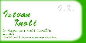 istvan knoll business card